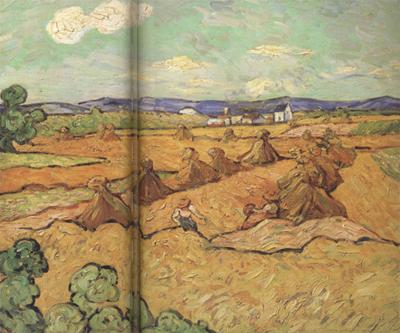 Vincent Van Gogh Wheat Stacks with Reaper (nn04) Sweden oil painting art